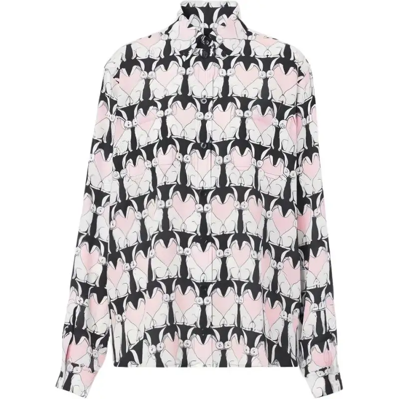 Burberry SS23 The Year Of The Rabbit Shirts Women's Pink Lapel Moderate Other