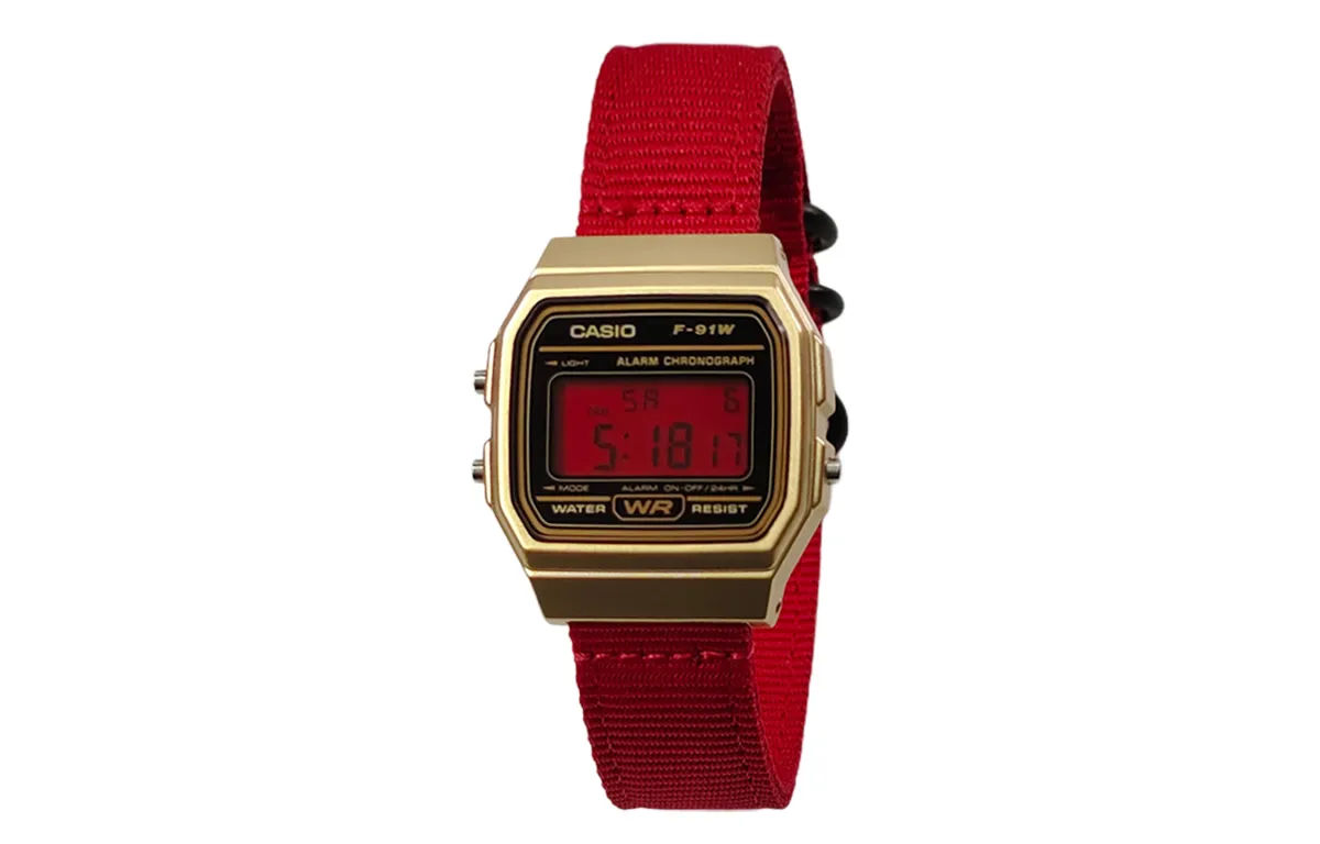CASIO Custom Collection Quartz Movement Nylon Strap Watch Men's Watches Black Dial