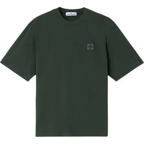STONE ISLAND Logo Patch Crewneck T Shirt