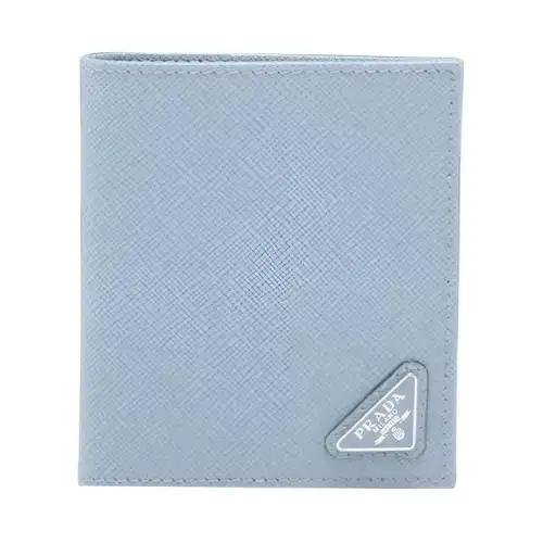 PRADA Saffiano Leather Wallet Men's Light Blue