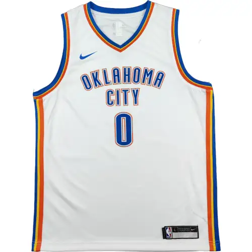 Nike Swoosh NBA Oklahoma City Thunder Westbrook Westbrook SWingman Fan Edition SWOOSH Fashionable, comfortable, soft and skin-friendly basketball jersey, same style for men and women
