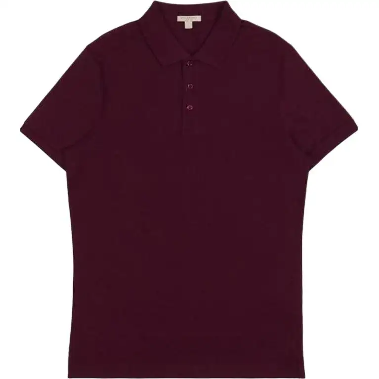 Burberry Polo Shirts Men's Red Polo Collar Moderate Straight Fit