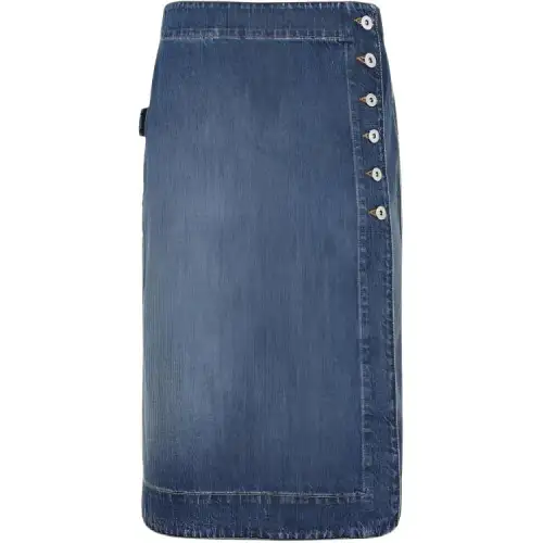 Bottega Veneta Denim Long Skirt Women's Blue