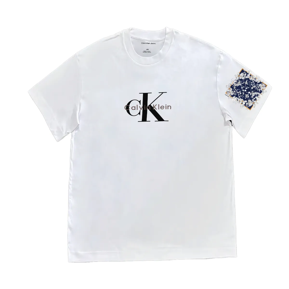 Calvin Klein T-Shirts Unisex YAA-Moon White Crew Neck Moderate Straight Fit