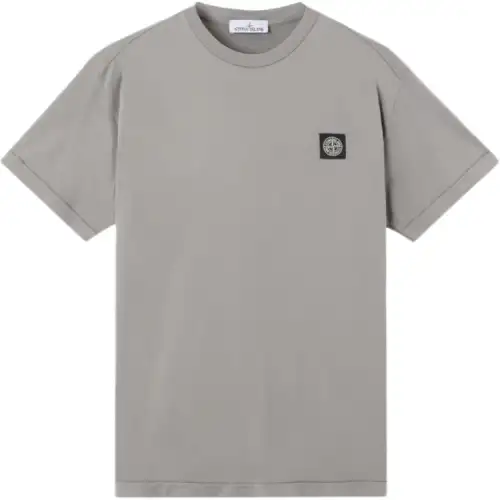 STONE ISLAND Logo Patch Crewneck T Shirt
