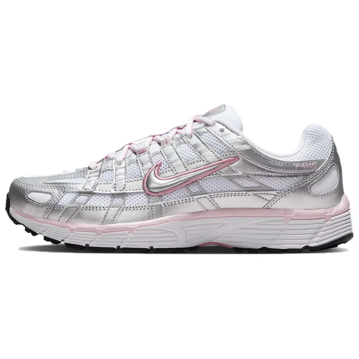 Nike P 6000 Abrasion Resistant Breathable Low top Racing Track & Field Competition Running Shoes Women's White Silver