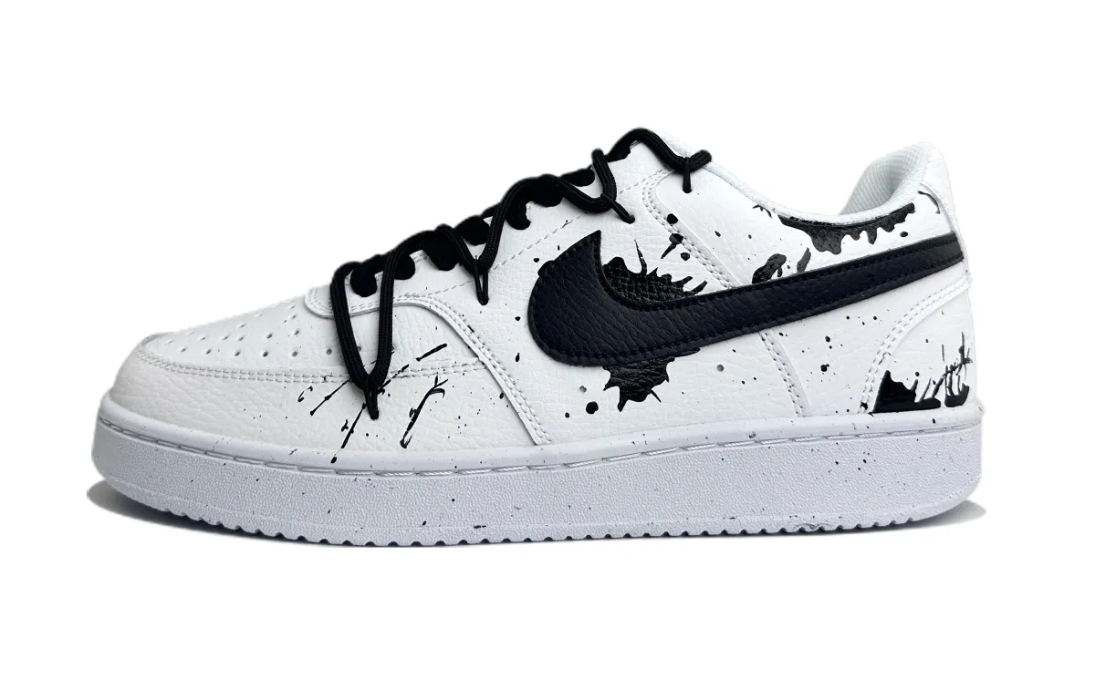 Nike Court Vision 1 Abrasion Resistant Low top Skateboard Shoes Unisex Black White