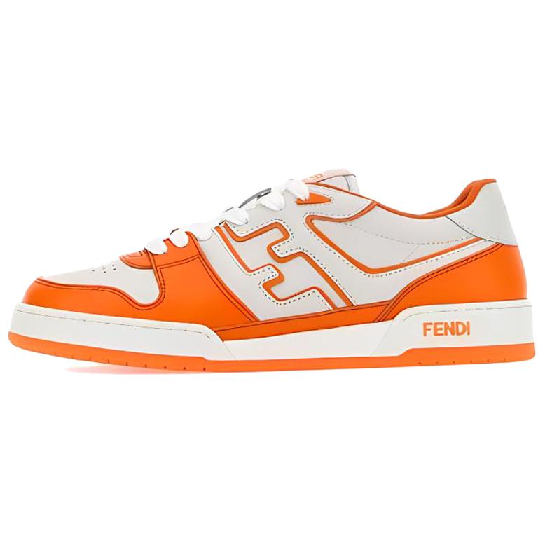 FENDI Fendi Match кожаная голова со шнурками эмблема стандартный Низкая банда панель обувь мужской стиль оранжевый