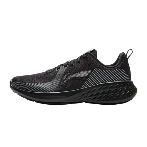 Li Ning Cushioning Breathable Cushioning Breathable Low top Casual Running Shoes Men's Black