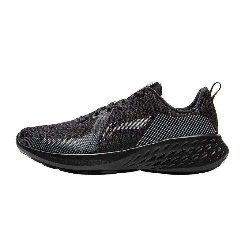 Li Ning Cushioning Breathable Cushioning Breathable Low top Casual Running Shoes Men's Black