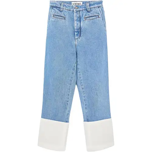 LOEWE Jeans Women's Blue Moderate Straight Fit Pants