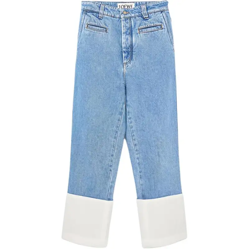LOEWE Jeans Women's Blue Moderate Straight Fit Pants