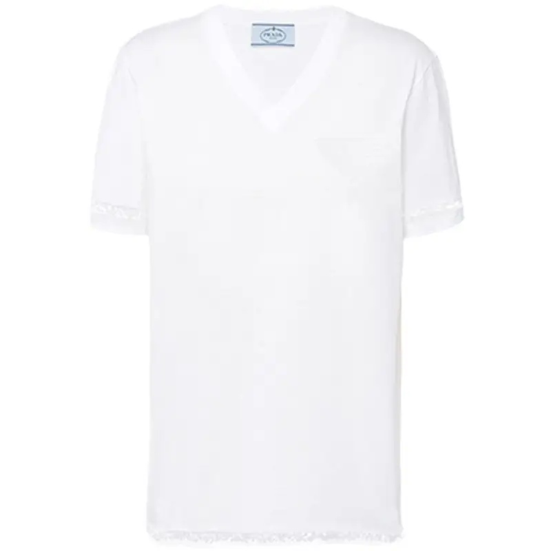 PRADA T Shirts Women's White Crew Neck Straight Fit