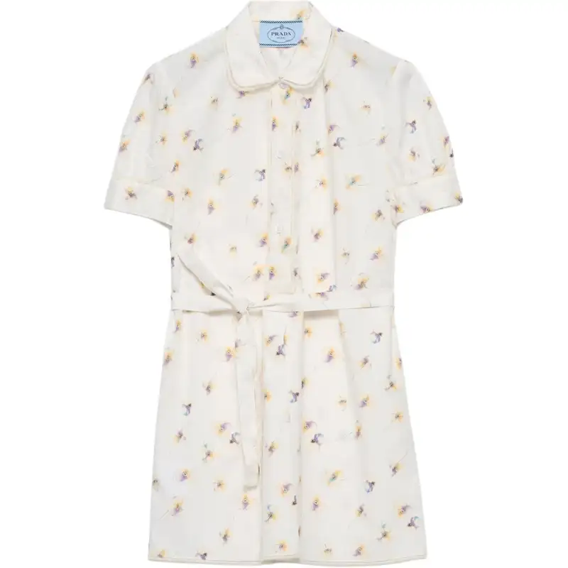 Prada floral-print mini dress
