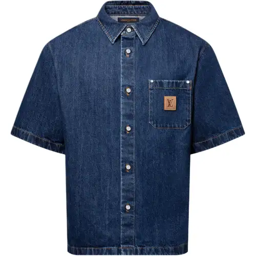 LOUIS VUITTON Signature Denim Short Sleeved Shirt