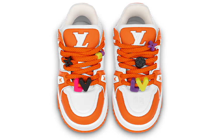 Мужские кеды Louis Vuitton Trainer Maxi (бело-оранжевый) — фото 4