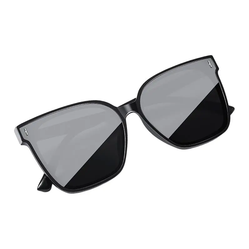VEGOOS TR/Memory Plastic Square Sunglasses Unisex Black Frame