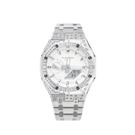 CASIO Custom Collection Silver Wing Armor Quartz Movement Watch Unisex White Dial