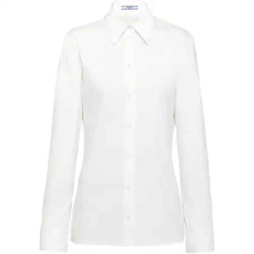 PRADA Shirts Women's White Pointed Collar Moderate Other