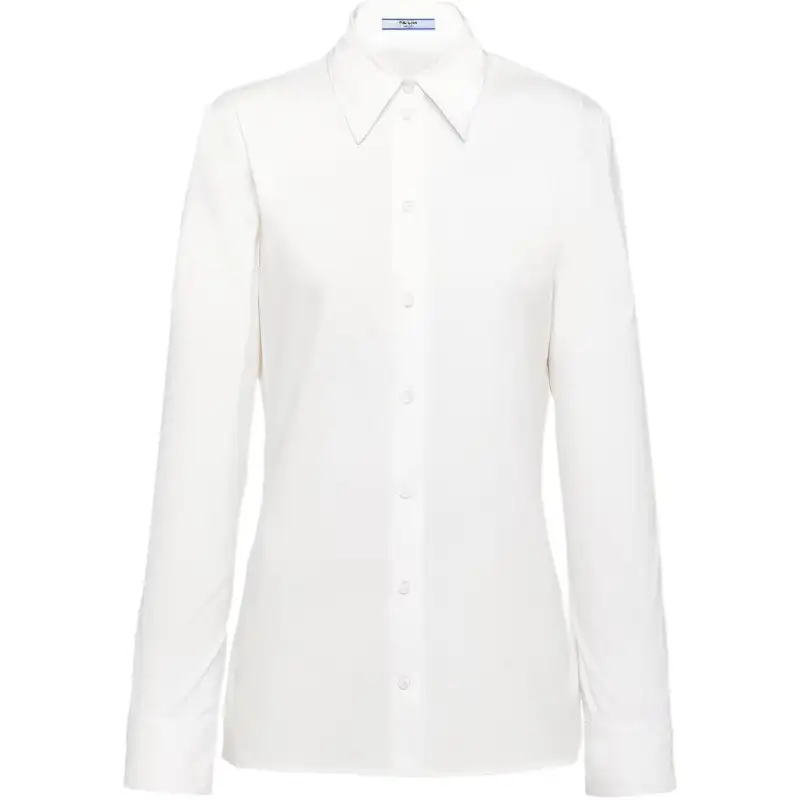 PRADA Shirts Women's White Pointed Collar Moderate Other