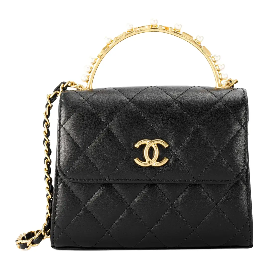 CHANEL Sheepskin Small Square Bag, Shoulder Bag, Crossbody Bag Women's Black