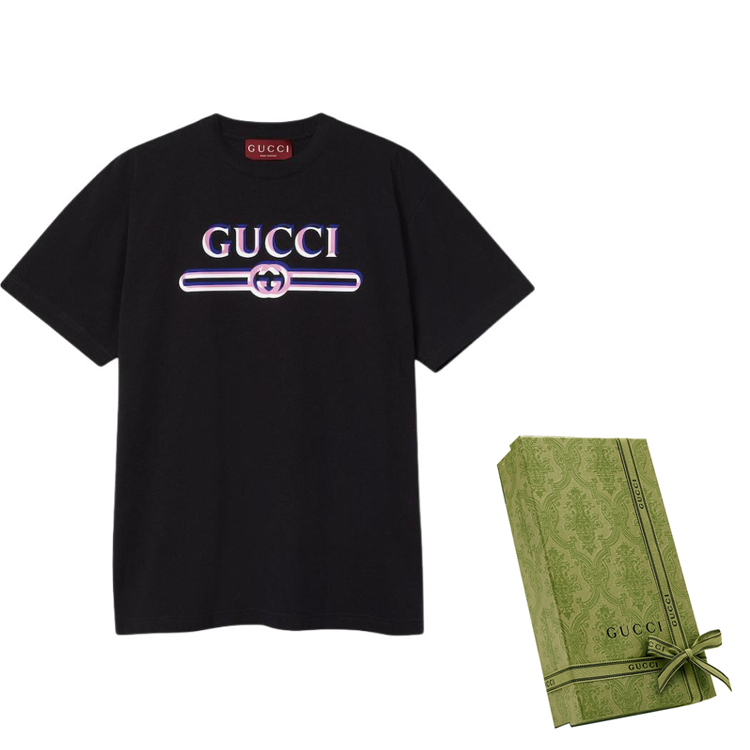 Женская футболка Gucci (черная) — фото 4