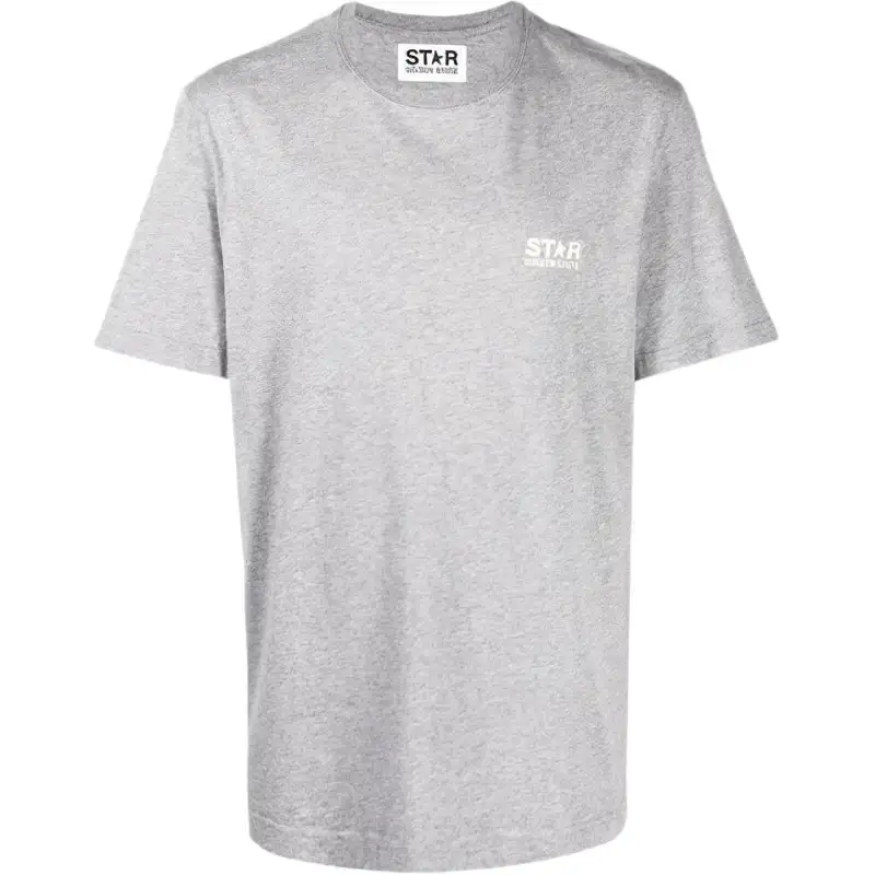 Golden Goose T Shirts Men's Gray Crew Neck Moderate Straight Fit