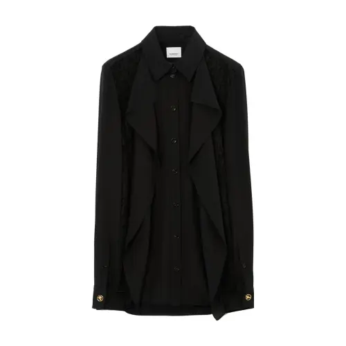 Burberry Shirts Women's Black Lapel Moderate Other