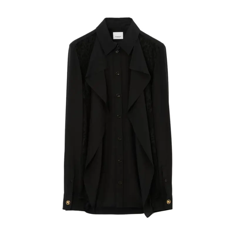 Burberry Shirts Women's Black Lapel Moderate Other