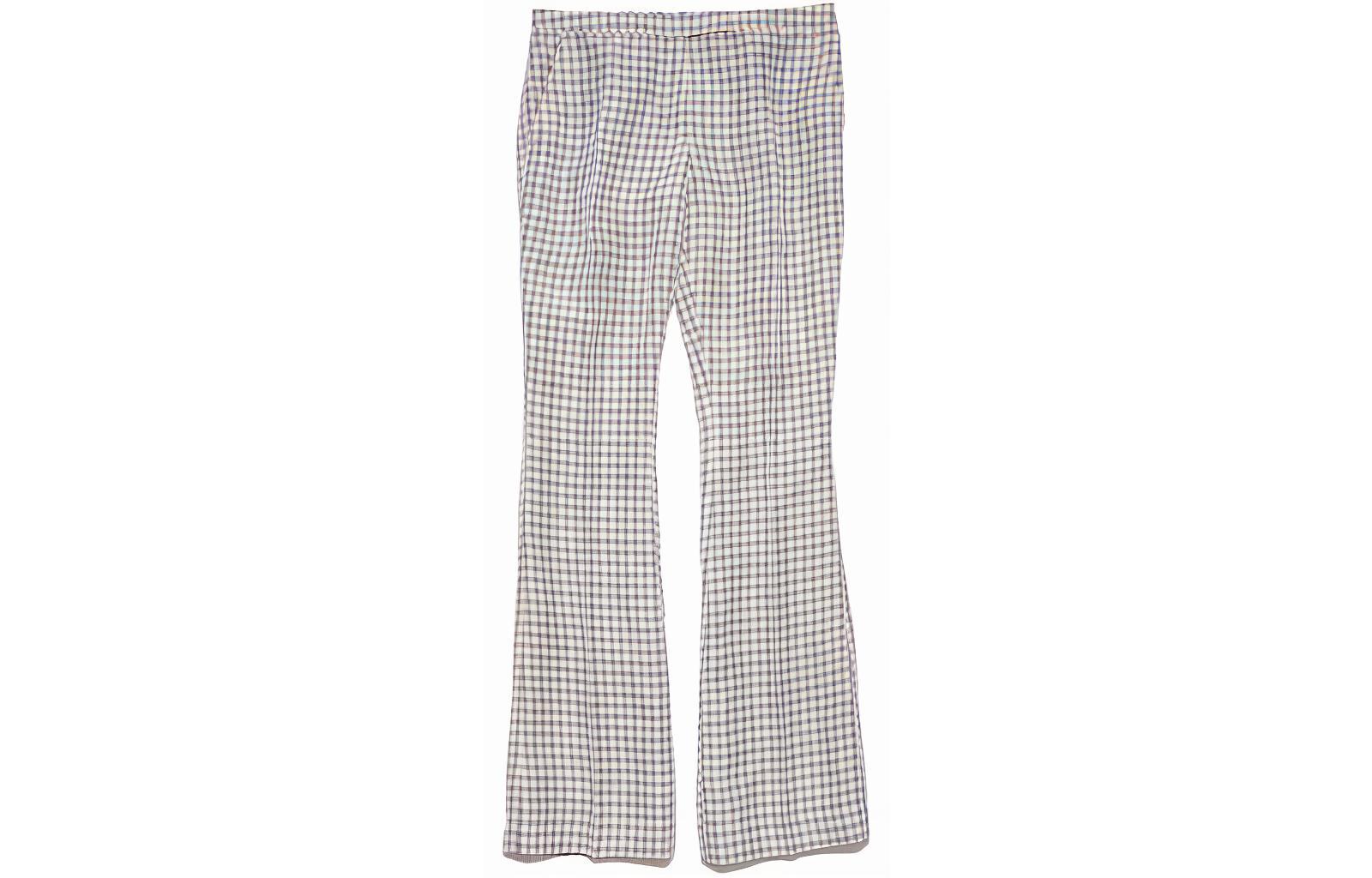 Женские штаны Acne Acne Studios Plaid Flared (сине-розовые)