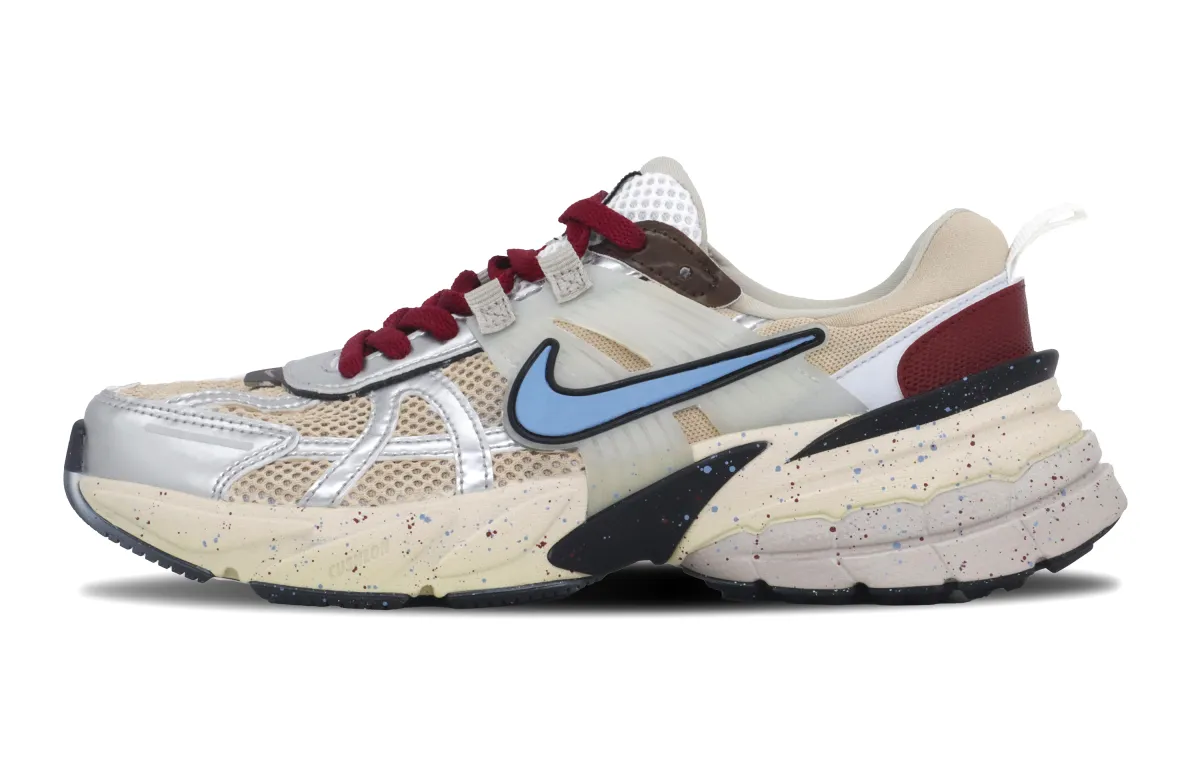 Nike V2K Run Breathable Low top Running Shoes Unisex Beige Blue Smoky Red