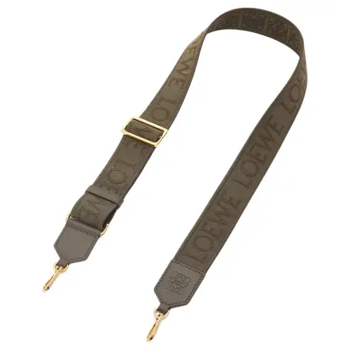 LOEWE Jacquard Fabric With Cow Leather Bag Straps Women's Dark Khaki Green