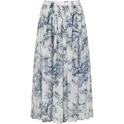 DIOR SS22 Casual Long Skirt Women's Blue