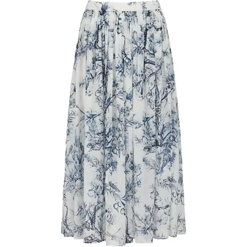 DIOR SS22 Casual Long Skirt Women's Blue