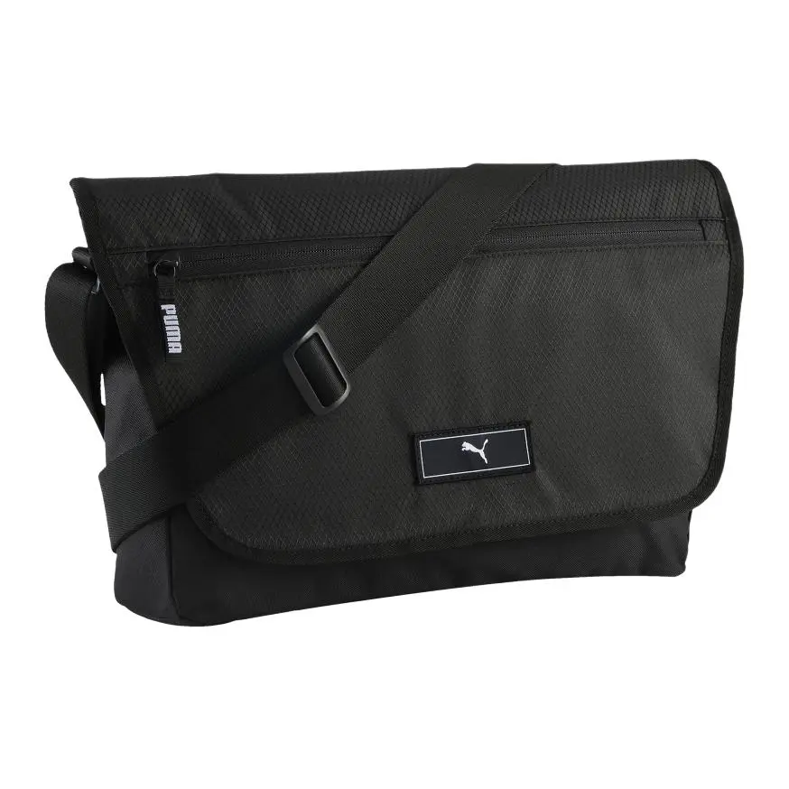 PUMA Solid Color Messenger Bag, Shoulder Bag Regular Unisex Black