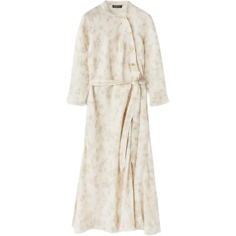 Loro Piana Long Sleeved Dress Women's Beige
