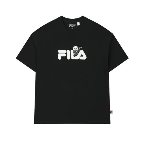 FILA Heritage T Shirt Unisex Jet Black