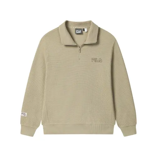 FILA ORIGINALE Knitwear Unisex Light Sage Green LG Lapel Moderate