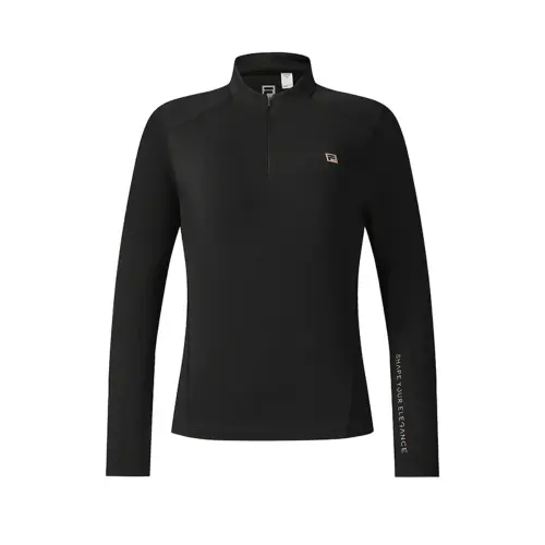 FILA Fitness Knitwear Women's Pitch Black Stand Collar Moderate