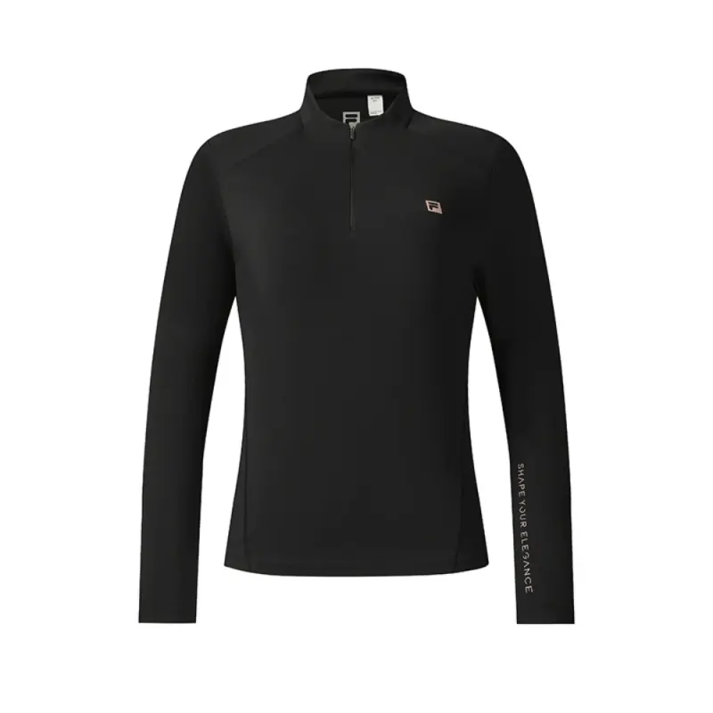 FILA Fitness Knitwear Women's Pitch Black Stand Collar Moderate