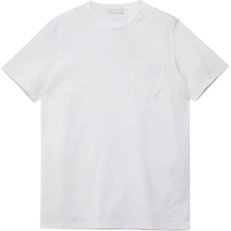 PRADA T Shirts Men's White Crew Neck Moderate Straight Fit