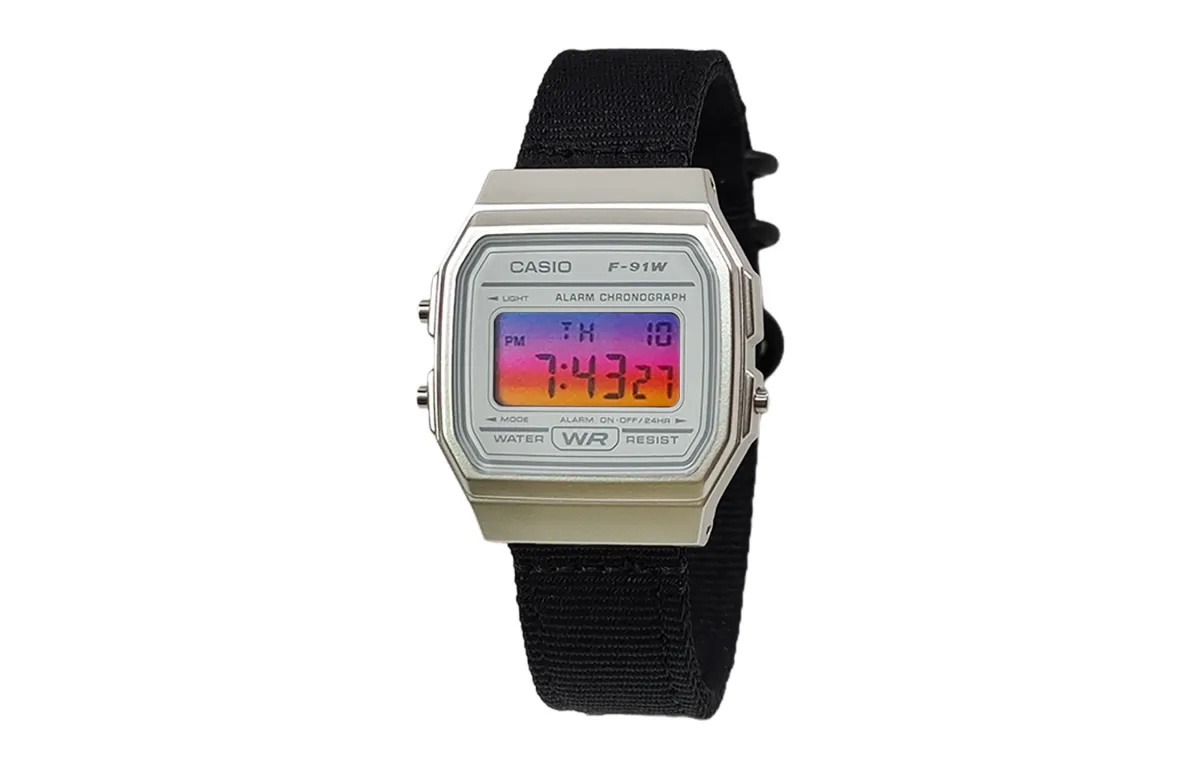 CASIO Custom Collection Quartz Movement Nylon Strap Watch Men's Watches Black Dial