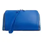 Bottega Veneta Zip Closure Calfskin Clutch Small Men's Cobalt Blue