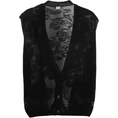 SAINT LAURENT Vests Men's Black V Neck Moderate Other