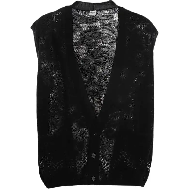 SAINT LAURENT Vests Men's Black V Neck Moderate Other