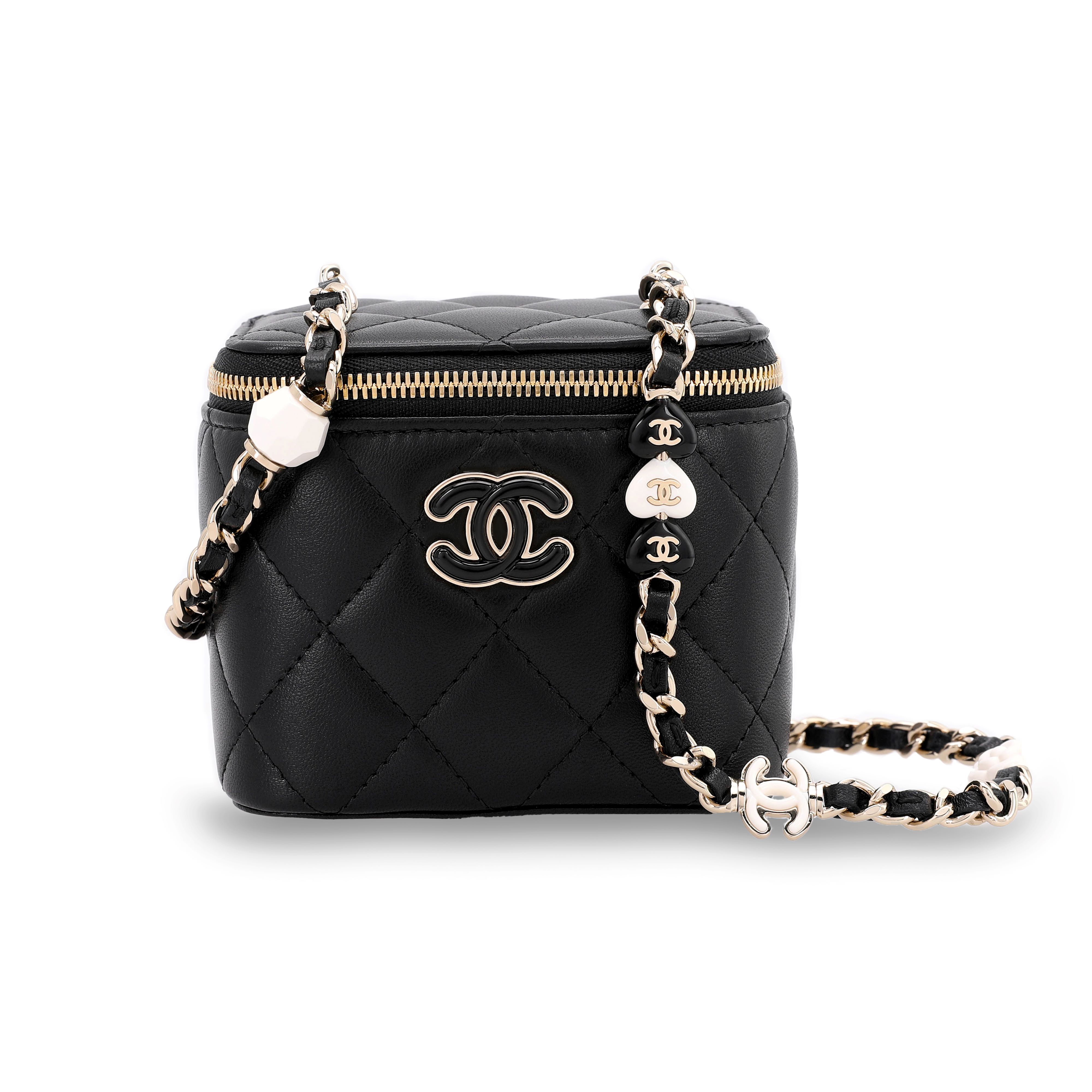 Женская сумка Chanel Heart Chain Flap Bag (черная)