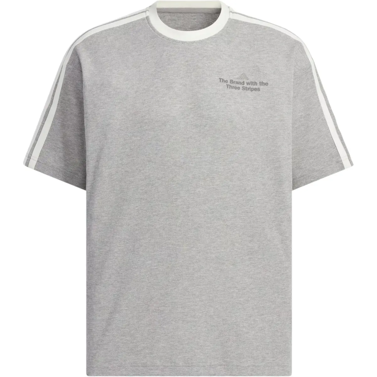 Adidas T-Shirts Men's Medium Heather Gray/Jade White Crew Neck Moderate