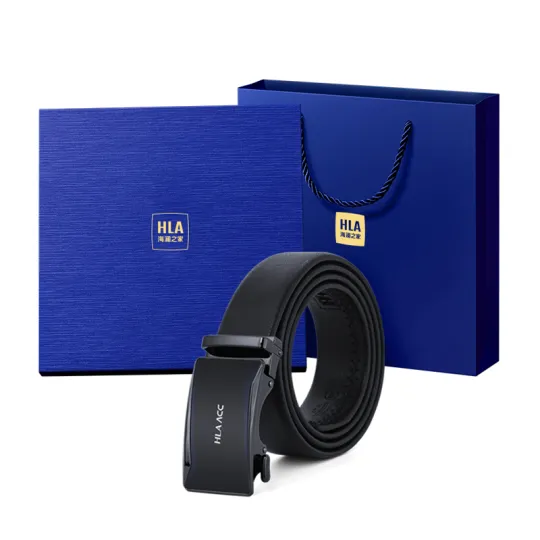 HLA Leather Belts Men's Width 3.5cm
