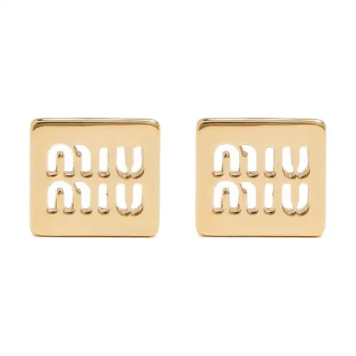 MIU MIU Brass Stud Earrings Women's Gold
