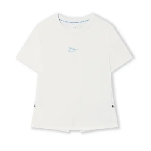 FILA WHITE T Shirts Women's Cloud White WT Crew Neck Moderate Other